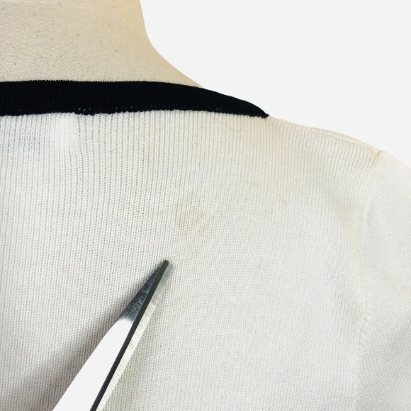 Sandro Paris Dress Black White Stripe Pullover Knit Sheath Small - Picture 6 of 6